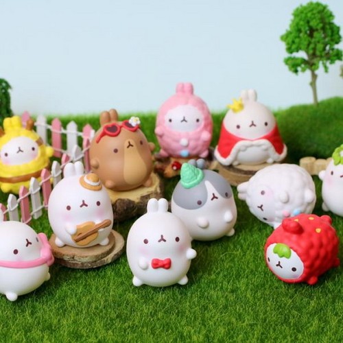 Spot Korea qualified genuine blind box Molang Rabbit Suburbs partying for secondary meta-small paparazzi model pendulum pieces