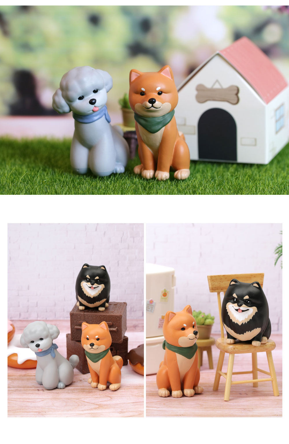 Куклы/ украшения/детали 现货pigure韩国正版狗狗小屋盲盒柴犬泰迪柯基博美比熊潮公仔手办