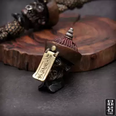Hand carving works White General town zombie charm handmade EDC umbrella rope multi-color two-piece knife DIY pendant