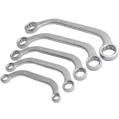 C-shaped wrench Special-shaped S-shaped curved wrench Two plum wrench 5-piece set moon wrench semicircular plum wrench