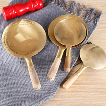 Brass tofu shovel stainless steel tofu brain shovel tofu brain special spoon bean flower shovel round tofu spoon
