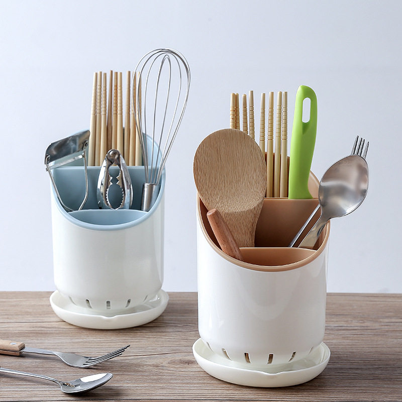Sparkling Superior Kitchen Chopstick Cylinder Drain Rack Chopsticks Cage Cutlery Chopstick Spoon Containing Box Divided plastic chopstick rack Bucket home