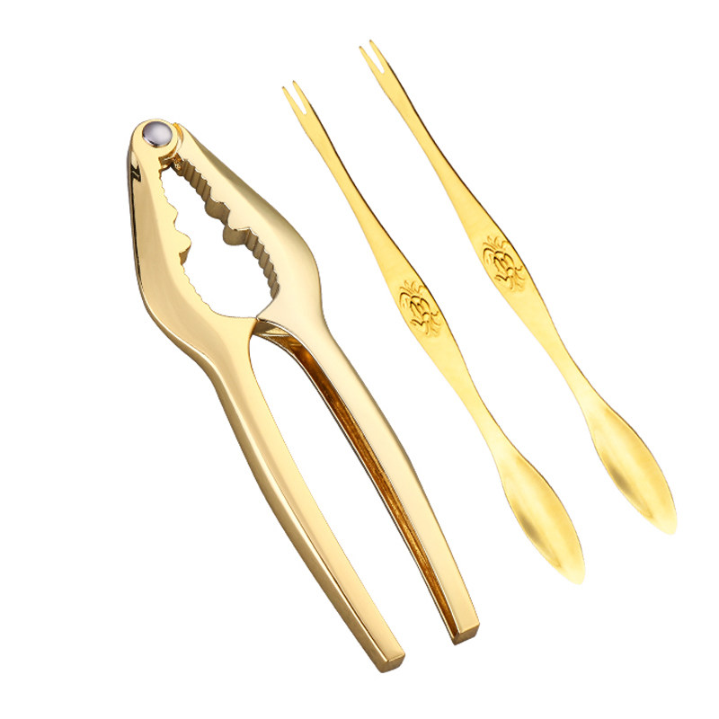 Eat Crab Tools Three Sets Of Crab Clips 304 Stainless Steel Crab Needle Crab Pick Seafood Needle Crab Spoon Crab Fork