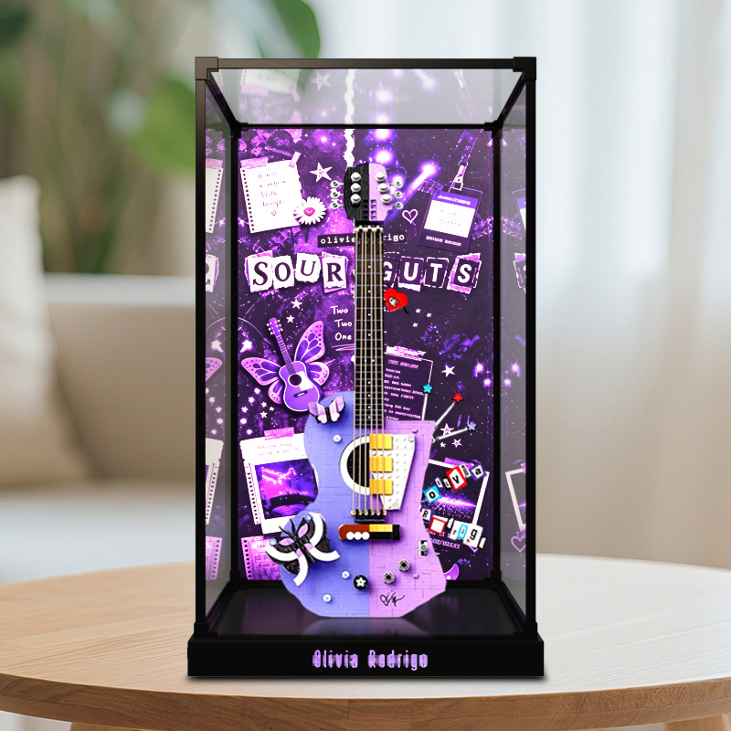 Suitable for Lego 43031 Olivia Rodrigo's Double Guitar Building Block Toy Alloy Frame Display Box Suitable for Lego 43031 Olivia Rodrigo's Double Guitar Building Block Toy Alloy Frame Display Box