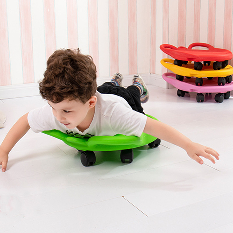 Child Plastic Six-wheeled Outdoor Sports Scooter Kindergarten Early Teaching Sensory Integration Training Equipment Balance Car Slip Wagon