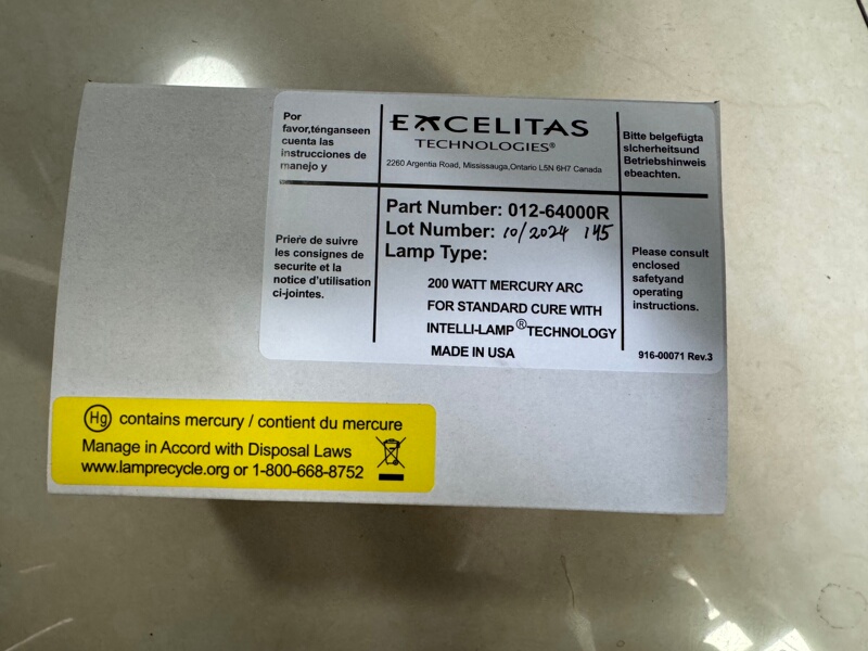 Exfo Uv Light Bulb Excelitas/Lumendynamics012-64000R Machine S2000