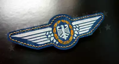 Active German pilot leather flight emblem German flight qualification emblem