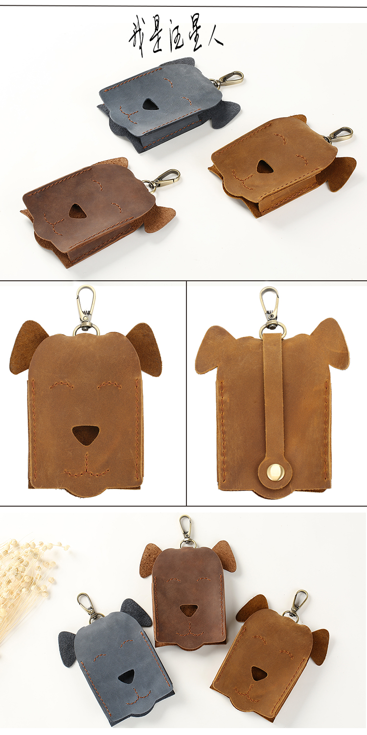 Handmade da retro key bag nữ sáng tạo da nam đôi công suất lớn sáng tạo Hàn Quốc dễ thương kéo xe - Trường hợp chính kẹp chìa khóa