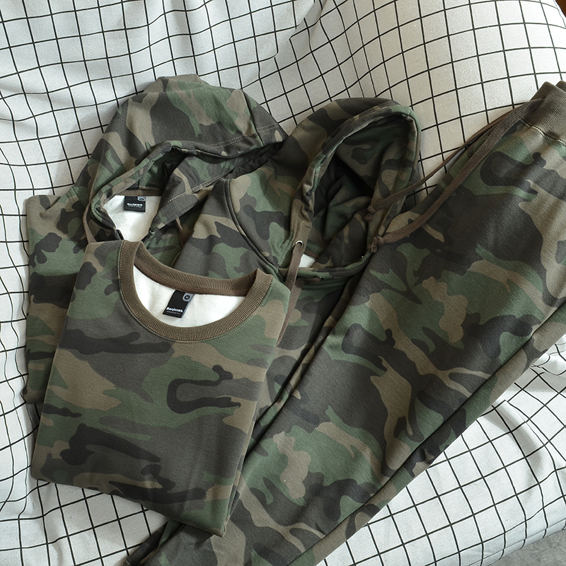 Foreign Trade Men's Clothing Plus Suede Thickened Export Outsingles Men's Camouflate Warm Loose Wear Pants Thick Cotton T Assorted Clothing