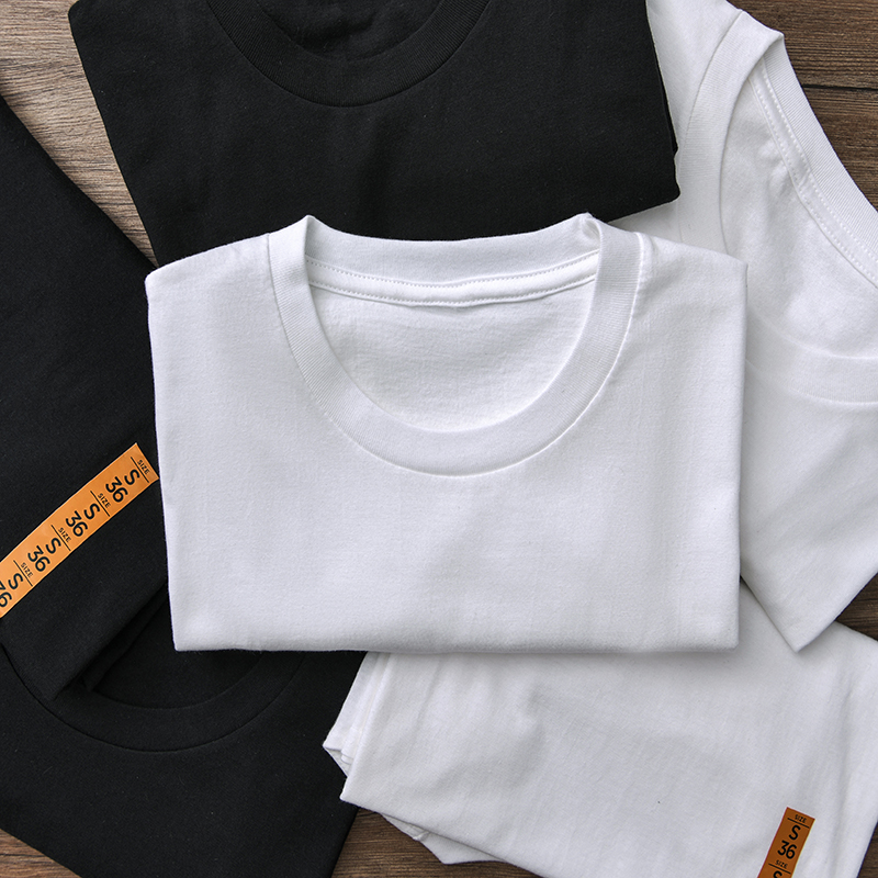 Limited time special 200G American weighty AMC Quiji vintage cotton short - sleeved T - shirt black and white blouse men and women