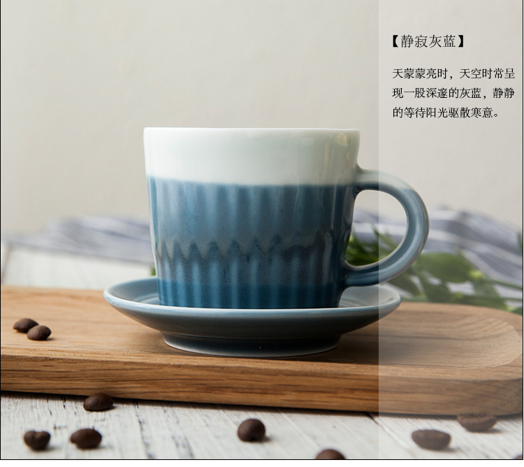 Handmade Gradient Bắc Âu Gốm Coffee Cup Dish Pull Cup Cup Cà phê Châu Âu Sản phẩm duy nhất Cà phê Cup Saucer Coffee Ware phin cafe inox