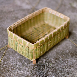 中国匠人纯手工竹编水果筐子 家用收纳筐 面包馒头筐沥水洗菜篮筐