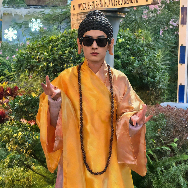 Tathagata Buddha Cosplay Journey to the West Adult Men and Women Abstract Funny Clothes Halloween Annual Party Role-Playing Costume