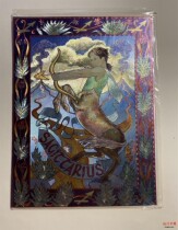 Thick Flash Greeting Card Zodiac Horse Dufex Medieval Britain B