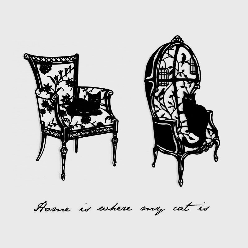 byears white night original metal hollowed-out black kitty bookmarking hanging up creative send girl goddess Festival gift-Taobao