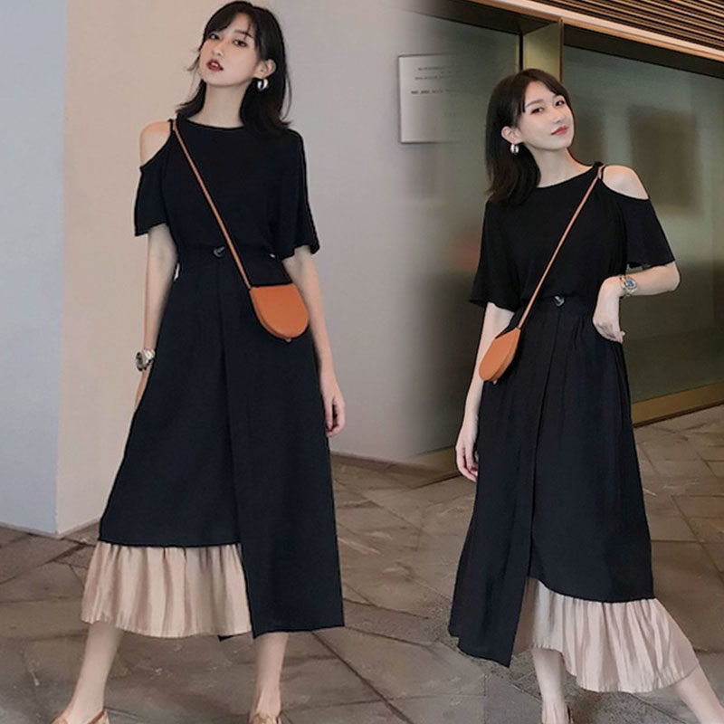 Fata-style retro dress lady 2022 Summer new little sub Hepburn High sense small crowd Don't make a little black dress