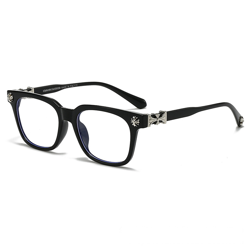 25 New Styles of Cross-Shaped Glasses for Men, Elegant Business Style, for College Students, Women's Unique Fashion, Blue Light Lenses, Black Transparent Eyeglass Frames