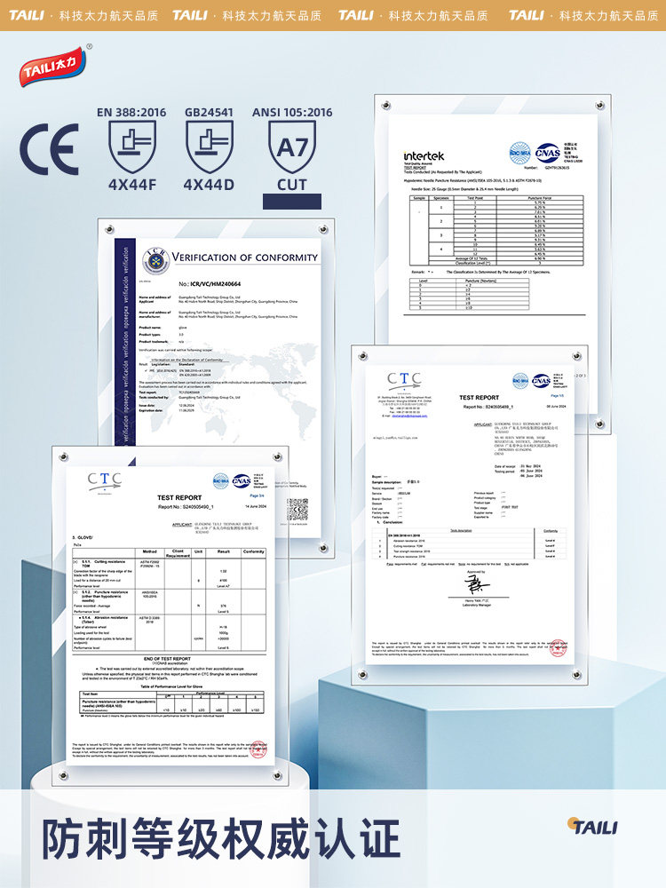 Taili Level 3 Anti-Puncture and Level F Anti-Cut Gloves for Outdoor Protection, Suitable for Beachcombing, Gardening, Pruning, Wear-Resistant, Labor Protection, Breathable, and Non-Slip