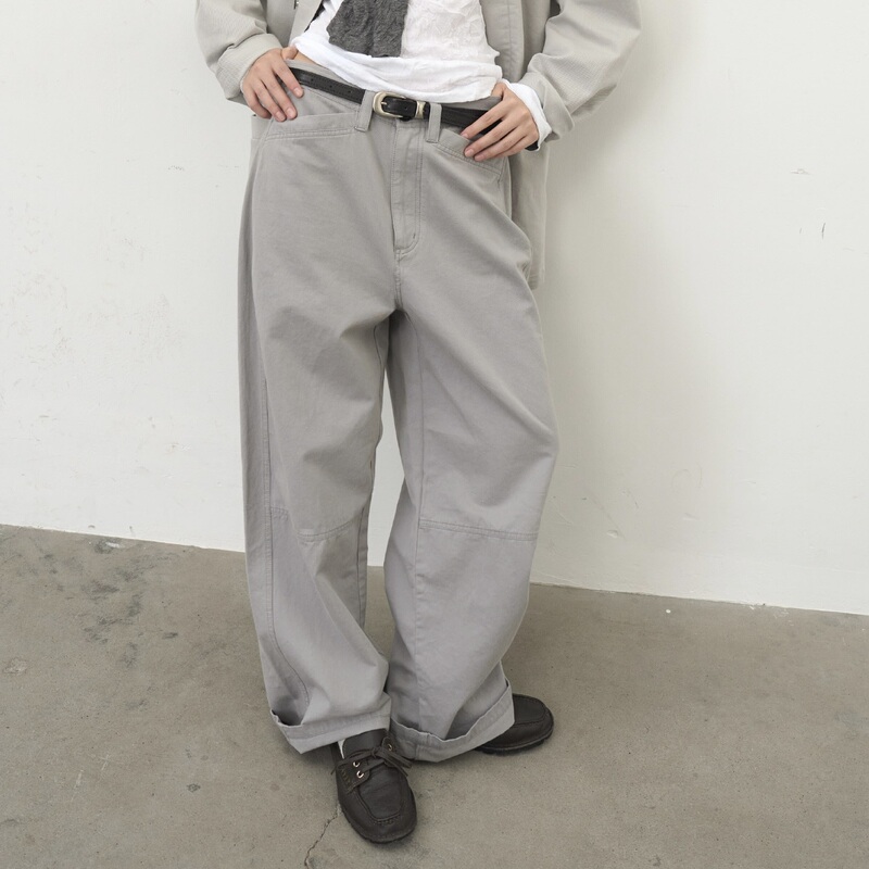 Withsuugar Four Seasons Commuting 100% Cotton Linen Feel Vintage Washed Loose Straight-Leg Pants Withsuugar Four Seasons Commuting 100% Cotton Linen Feel Vintage Washed Loose Straight-Leg Pants