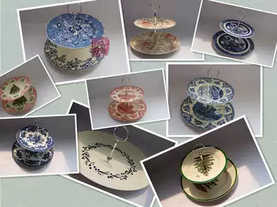 Export foreign trade Original Single double layer cake plate fruit plate snack plate afternoon tea point accept reservation