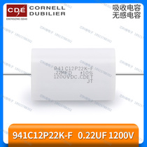 941C12P22K-F 0 22UF 1200V 22MFD 1200VDC US CDE non-inductive snubber capacitor