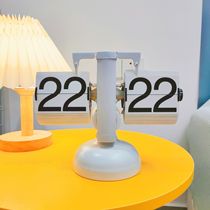 Creative automatic page turning clock retro living room decoration table clock modern minimalist mechanical clock alarm clock personality table clock