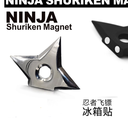 Japanese ninja darts iron-absorbing stone refrigerator stickers 3d three-dimensional creative personality magnet magnetic message stickers