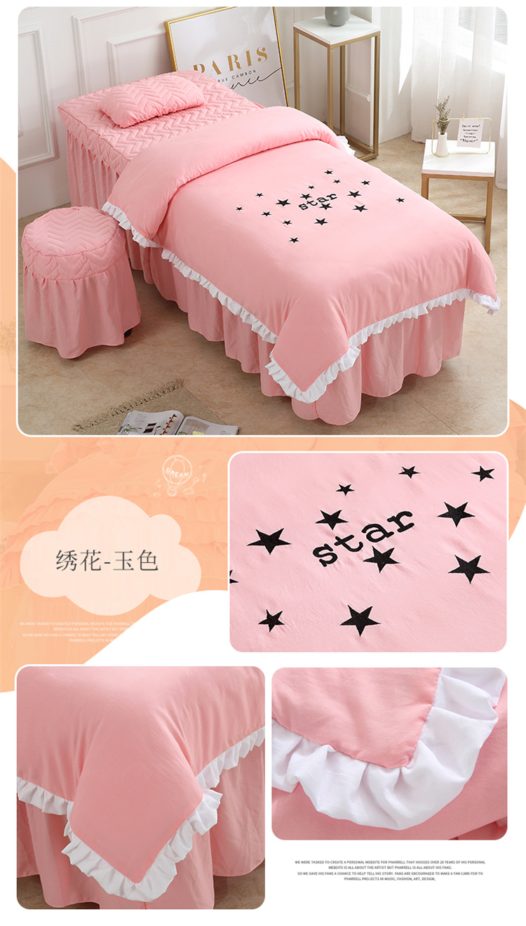 Rắn khăn trải giường Body Beauty denim bedspread liệu pháp massage thẩm mỹ viện bông rửa denim đơn giản Hàn Quốc - Trang bị tấm ga giường spa đẹp
