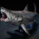 Wanlongtang Great White Shark Butcher Figurine Model Ocean Overlord Realistic Animal Scene Collectible Ornament 1/18
