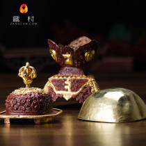 Tibetan Buddhist Supplies Nepal Handmade Flowers Red Copper Gilded Dense for Tomas with Toba Large Number 21 5cm