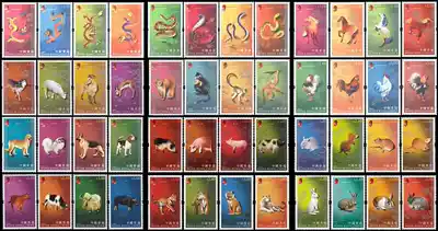 Hong Kong 2000-2011 three-round zodiac stamps a large set of 12 sets of 48 new raw rubber
