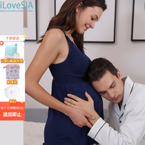 iLoveSIA pregnant woman breastfeeding hanging band dress pregnancy increased code feeding wearing no bra postpartum sleeping pyjamas