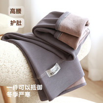 Plus velvet leggings women wear autumn and winter large size black thick warm pants waist waist lift hip thread gray trousers