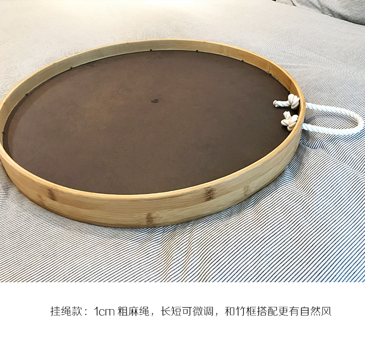 Gương phòng tắm Bắc Âu gương tròn tre trang điểm gương vanity gương tròn gương tường gương đơn giản trang trí gương - Gương gương tròn treo tường