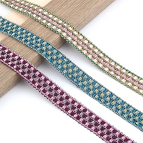 Curtain lace sofa pillow accessories lace edge beige gold European truck decoration tassel checkerboard small edge