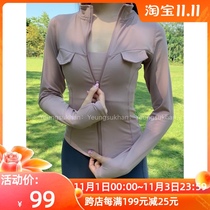 @ YEUNGSUKHAN tooling stand collar jacket sports Yoga Fitness running autumn winter blouse slim outside