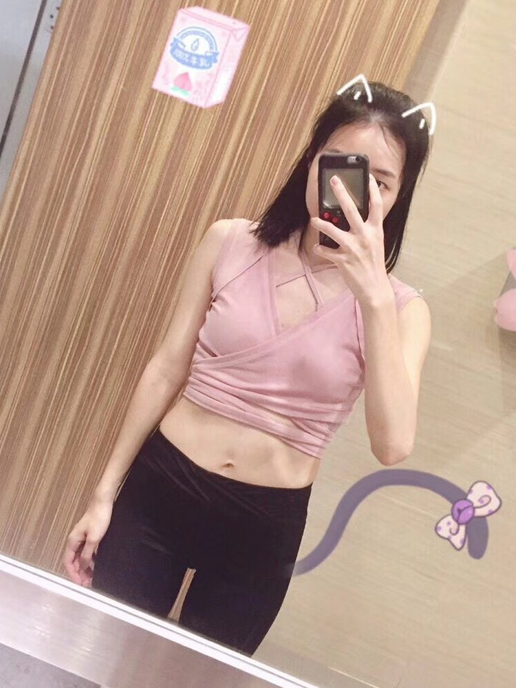 @Yeungsukhan strapless blouse Strapless yoga suit Quick-drying vest Super elastic slim breathable umbilical comfort