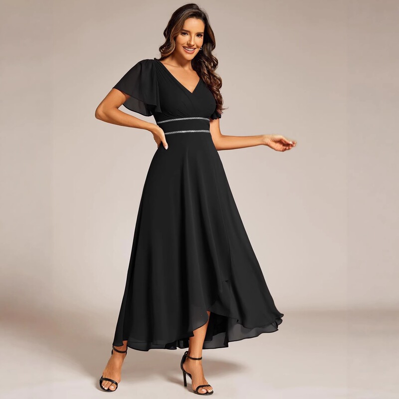 Women's Chiffon Formal Dress 2026 New Style V-Neck High-Waisted Mother of the Bride Dress Formal Wedding Guest Dress Women's Chiffon Formal Dress 2026 New Style V-Neck High-Waisted Mother of the Bride Dress Formal Wedding Guest Dress