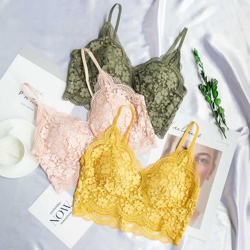 Fasted lace without steel ring bra slim Sexy Vest Beauty Back Small Harnesses Woman inside Wrapped Chest dei Rey 2339