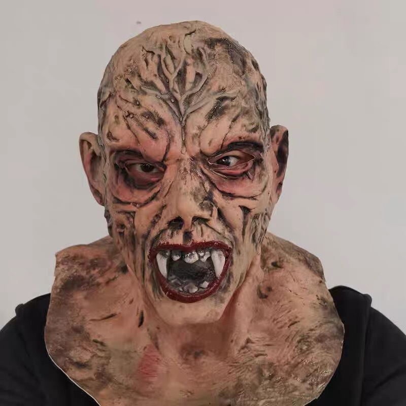 Halloween Mask Headgear for Men and Women Haunted House Secret Room Script Killing Horror Biohazard Zombie Qing Dynasty Zombie Mask