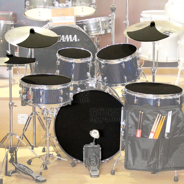 Drum set Silencer pad Dumb drum pad Mute pad Practice drum pad Five drums Three hi-hat pads Gift enhanced 3-piece set