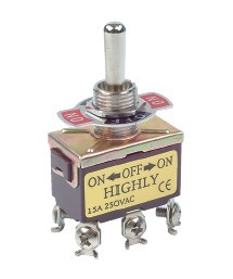 Taiwan HIGHLY T-23BS 6-pin 3-speed big button moving head switch 15A 250V double pole double throw