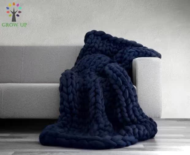 phong cách Bắc Âu chăn đường thô đan bằng tay nữ thần nap giải trí chăn sofa quấn chăn đơn giản màu thảm trang trí - Ném / Chăn chăn lông cừu queen