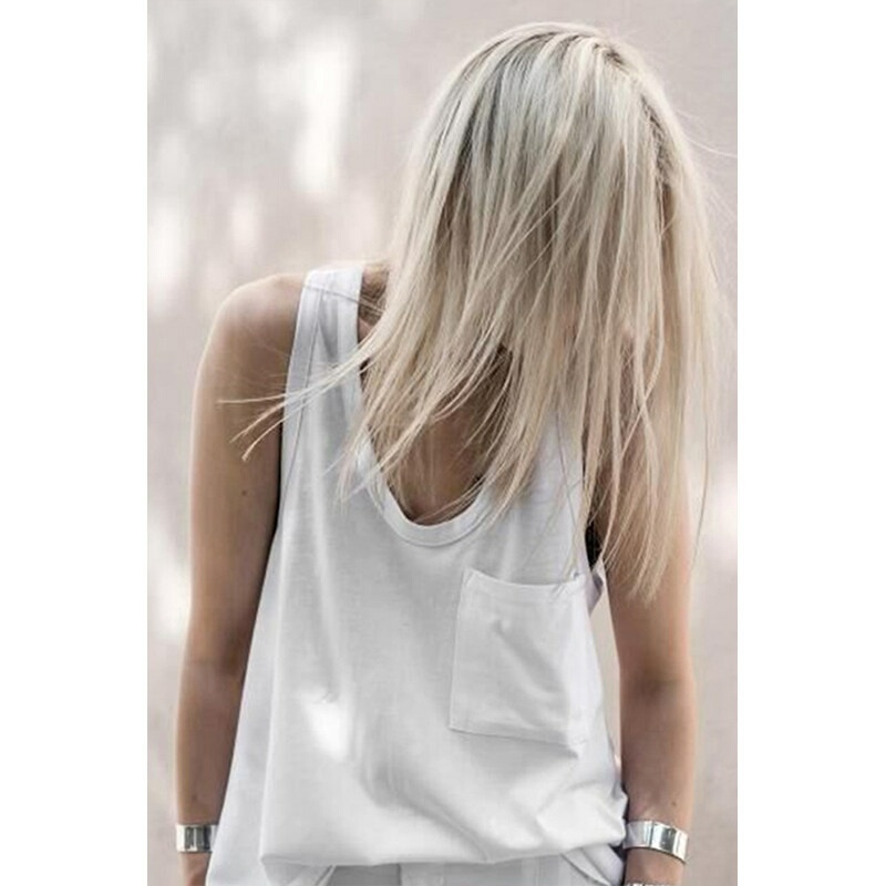 European and American Street Style Deep V-Neck Sexy Large Pocket Outerwear Camisole Versatile Loose Tank Top Women's Top Summer