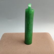  Ancient jade Antique Qing Dynasty old jade feather tube Old dry verdant feather tube Antique jade top flower feather tube Ancient jade