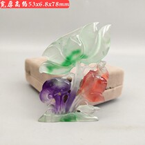 Ancient jade antique jade antique Qing Dynasty Myanmar High ice Three-color Fulu Life Old Emerald Flower Bird Imitation Antique Pendant Item Pendant