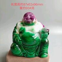 Ancient Jade old Jade antique old Jade Maitreya Buddha Buddha Buddhist niche ornaments antique spring with color old Jade