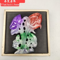 Ancient jade antique jade antique Qing Dynasty Myanmar high ice three-color old emerald flower bird pendant swinging piece imitation ancient kingfisher pendant pendant