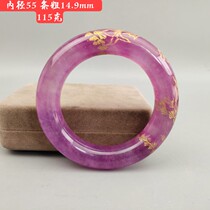 Ancient jade antique jade antique Qing Dynasty Myanmar ice seed Violet old emerald sketching gold jade full hall bracelet imitation ancient jade bracelet