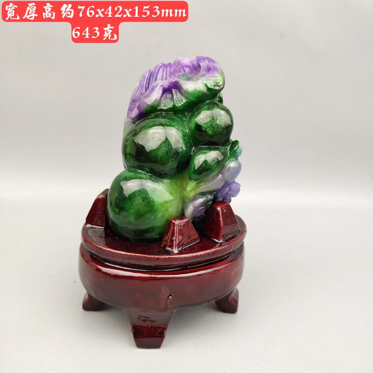 Ancient jade antique jade antique Qing Dynasty Burmese purple Qing Dynasty old emerald generation rich and expensive to imido ancient hyacinth flower bird flower